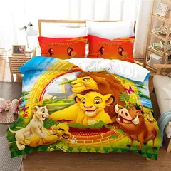 Imagem do Disney O Rei Leão Simba Conjunto de cama para crianças, capa de edredão para menino, decoração do quarto, capa de edredão, presente