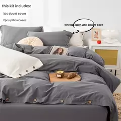 Conjunto de edredão duplo, Conjunto de cama de algodão torção sólida, Quilt Cover King Size, 100% Algodão, 220x240, 3Pcs - comprar online