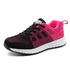 Tênis respiráveis para mulheres, sapatos vulcanizados, sapatilhas de renda, tecido de malha, calçado feminino, liso, novo, moda, 2024 - Wolf Magazine