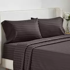 Solid Stripe Bedding Set, Colcha de dormir, gêmeo, completo, rainha, king size, quarto ou quarto de hóspedes, 3 pcs, 4pcs na internet