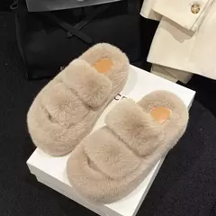 Peludas peludas peludas peludas peludas para mulheres, plataforma fuzzy macia, saltos altos, quente, casual, interior, casa, fêmea, senhoras, luxo, casa, inverno na internet