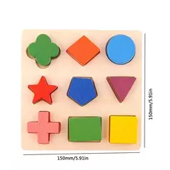 Imagem do Formas geométricas de madeira Montessori Puzzle, classificando tijolos de matemática, aprendizagem pré-escolar, jogo educativo, bebê, brinquedos infantis para crianças
