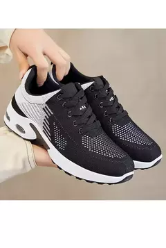 Tênis de corrida respirável feminino, tênis feminino, malha leve, almofada de ar, calçados esportivos, ao ar livre, com renda, treinamento, verão, novo - loja online
