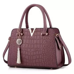 Bolsa de couro de alta qualidade para mulheres, Bolsas de Ombro Crocodilo, Designer de Letras V, Grande Capacidade - comprar online
