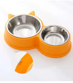 Novo filhote de cachorro gatinho suprimentos de alimentação dois tigelas para animais de estimação bebedor de comida para cães de aço inoxidável prato bebendo para animais de estimação dispositivo de acesso alimentador - Wolf Magazine