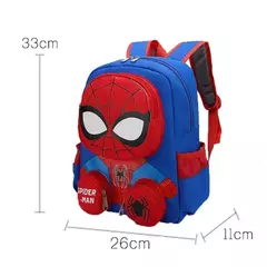 Disney-Spiderman Mochilas para Estudantes, Super Heroes School Bag, Cartoon 3D Stereo, Kindergarten Backpack, Children's Travel Bag, Gift