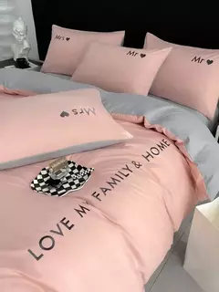 Conjunto de cama de algodão egípcio com lençol, capa de edredão, fronhas, roupa de cama, rei, rainha, duplo, duplo, luxo nórdico - comprar online