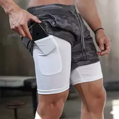 Calções desportivos com estampa aranha masculina, casual, ginásio, compressã