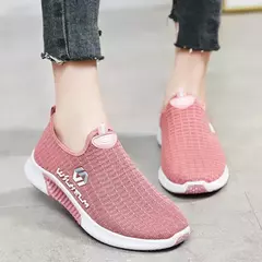 Tênis casual de malha respirável feminino, tênis de fundo macio, tênis de coco na moda, verão, novo