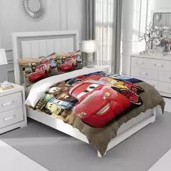 Carros Relâmpago McQueen Mater Conjunto de Cama para Crianças, 3D Print Cobertura Consolador com Fronha, Capa de Edredão Macia, Presente para Meninos - loja online
