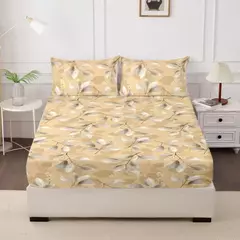 Capa de cama para quarto, 3 peças, conjunto de lençóis estampados (um lençol e duas fronhas) Una Sábana Y Dos Fundas De Almohada - comprar online