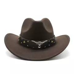 Mulheres e Homens Lã Ocidental Chapéu de Cowboy, Cavalheiro Senhora Jazz Cloche Sombrero Bonés, Tamanho Grande, Inverno, Outono, Novo, 2 na internet