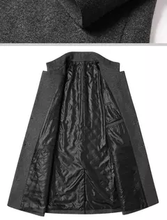 BROWON-casaco de negócios casual masculino, casaco monocromático de lã, estilo chinês masculino, marca para outono e inverno, 2024 - loja online