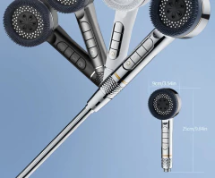 Imagem do Cabeça de chuveiro supercarregada filtrada, ajuste de quatro velocidades com vedação de água, multifuncional, chuveiro doméstico, acessórios de banheiro, 1 peça