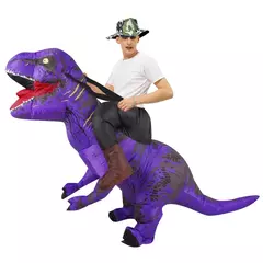 Imagem do Adulto trajes de dinossauro inflável halloween anime festa cosplay disfraz purim mascote listrado role play roupas para homem mulher