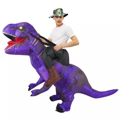 Adulto trajes de dinossauro inflável halloween anime festa cosplay disfraz purim mascote listrado role play roupas para homem mulher - comprar online