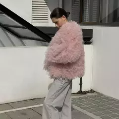 Imagem do Cardigã de renda monocromático feminino, manga comprida, decote em v, solto e sexy, casacos femininos vintage, elegante e sexy, inverno e outono 2024