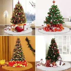 Imagem do Saia de árvore de natal 48/78/90/122cm, presente de natal, saia de árvore de pele sintética branca para festa de feriado, cerimônia, decorações de árvore de natal