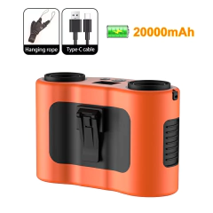 Ventilador de cintura portátil com clipe, 20000mah, com saída de vento dupla, mini ventilador de pescoço pendurado para esportes ao ar livre - Wolf Magazine