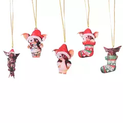 Imagem do Gremlins Gizmo em Santa Hat Pendurado Ornamento Festivo, Filhote Bonito Ornamento Acrílico, Presente de Natal, Fontes Do Partido Festivo