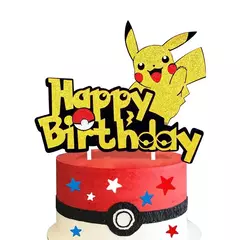 Topper de bolo pokémon, figura de anime, festa de pikachu, feliz aniversário, decoração de bolo pokémon, suprimentos, presente para crianças