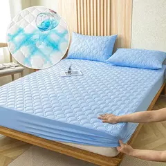 Capa de colchão grossa impermeável, protetor antiderrapante, tampa de cama macia para a pele, lavável à máquina, king e queen size na internet