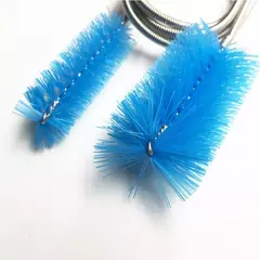 Imagem do Escova de limpeza de aquário para mangueira de água tubo de ligo tubo de ar de aço inoxidável flexível tubo dobrado cabeça dupla escova limpador de tanque de peixes