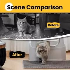 Tapete de areia para gatos, à prova d'água, camada dupla, caixa de areia para animais de estimação, antiderrapante, areia, lavável, almofada limpa, suprimentos para limpeza de animais de estimação - comprar online