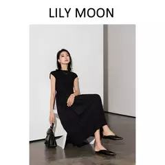 LILYMOON-vestido longo de emenda francês, saia de cintura alta, preto, fino, temperamento, cem, moda, verão - comprar online