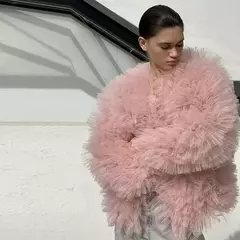 Cardigã de renda monocromático feminino, manga comprida, decote em v, solto e sexy, casacos femininos vintage, elegante e sexy, inverno e outono 2024 - Wolf Magazine