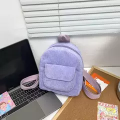 Mochila leve de veludo, mochilas pequenas, mochila de viagem, mochila escolar, campus, júnior, cor sólida, mini, bolsos múltiplos na internet