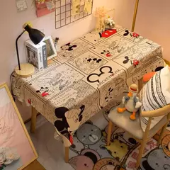 Toalha De Mesa Mickey Mouse Dos Desenhos Animados Da Disney Para Crianças, Mesa De Jantar Americana, Toalha De Mesa De Café Retro, Toalha De Mesa Quadrada - loja online