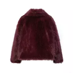 TRAF-Jaqueta feminina de tecido de lantejoulas de metal, casaco solto, gola alta, manga comprida, outerwear feminino chique, outono, inverno, 2023 - Wolf Magazine