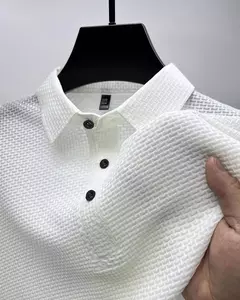 Camisa polo manga curta masculina, top respirável, solta, cor sólida, alta qualidade, moda casual, verão - Wolf Magazine