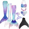 Novo verão crianças natação sereia cauda traje cosplay crianças princesa festa fantasia maiô pode adicionar monofin fin natal