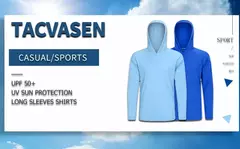 TACVASEN-Homens à Prova de UV Hoodie Manga Longa, Proteção Solar Camisetas, Respirável, Leve, Secagem Rápida, Casual Camisetas Masculinas na internet