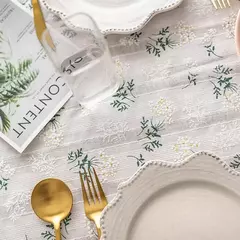 Toalha de mesa de algodão pequena margarida para decoração, estilo coreano, retângulo, para cozinha, casamento, sala de jantar - loja online