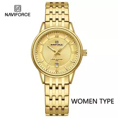 NAVIFORCE-Relógio de pulso de quartzo feminino, elegante pulseira de aço inoxidável, relógio feminino, marca de luxo superior, 8040 - loja online