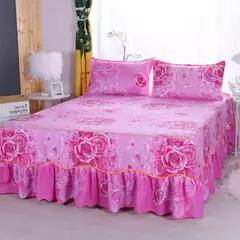 colcha de cama casal lencol cama casal Princesa estilo colcha na cama com saia algodão impressão roupa de cama para casa elástico lençol equipado com fronhas roupa de cama jogo de cama