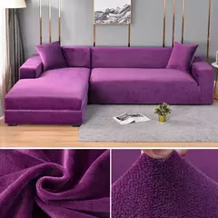 Tampa de veludo grosso do sofá para a sala de estar, tampa elástica, sofá de canto em forma L, estiramento, 1,2, 3,4 Seater na internet
