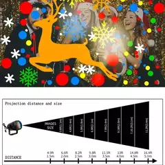 Projetor Laser LED Snowflake, impermeável Girando Luzes Do Palco, Decoração De Natal, 16 Padrões