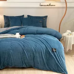Coral Fleece Duvet Cover com Pillowscaso, Flanela grossa, conjuntos de cama quentes, capa de edredão dupla, King, Twin, cama queen size, inverno, 3pcs na internet