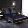 Cetim sedoso equipado folha conjunto com travesseiros caso, macio e suave Twin Bedsheets, monocromático, Queen Luxo e King Size, Início Set Folha de cama