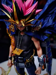 Yugi muto figura jogo escuro estatueta dimensional duelo monstros figuras de ação 28cm pvc estátua coleção ornamento crianças brinquedos presentes - loja online