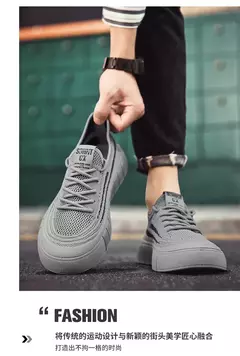 Tênis de malha respirável masculino, leve, confortável, meias antiderrapantes, sapatos esportivos e de lazer, tendência, verão