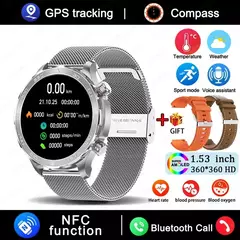Relógio Inteligente de Chamada Bluetooth para Homens, Huawei AMOLED, Tela Grande HD, Frequência Cardíaca, NFC, IP68 Impermeável, GPS, Relógio Esportivo, Novo, 2022 - loja online