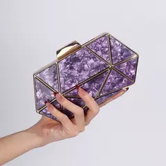 Saco De Noite De Diamante De Metal Acrílico Para Mulheres, Bolsa De Ombro De Corrente, Bolsa Crossbody, Bolsa De Designer De Luxo, Embreagem De Festa, Sacos De Jantar, Novo na internet