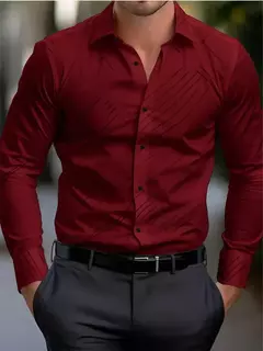 Camisa casual padrão meteoro de colarinho de botão masculino, macio e confortável blusa esportiva, tamanho XS-6XL, moda, novo - Wolf Magazine