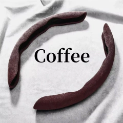 Camurça universal 38cm capa de reforço de volante de carro antiderrapante auto interior protetor de direção acessórios de decoração-marrom