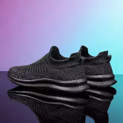 Tênis masculinos confortáveis de malha leve, sapatos de caminhada respiráveis, mocassins casuais, plus size, 49 na internet